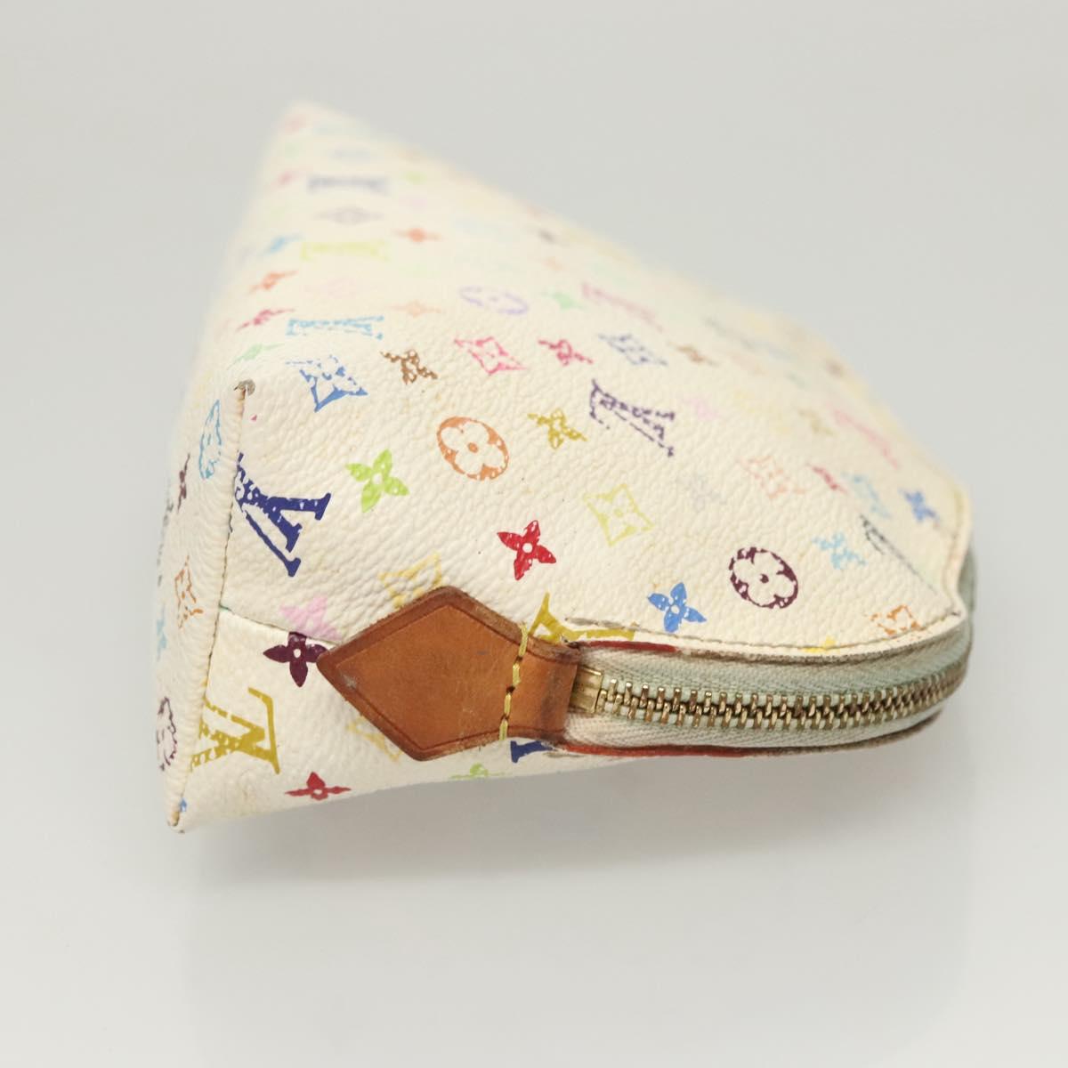 LOUIS VUITTON Monogram Multicolor Pochette Cosmetic White M47354 127372