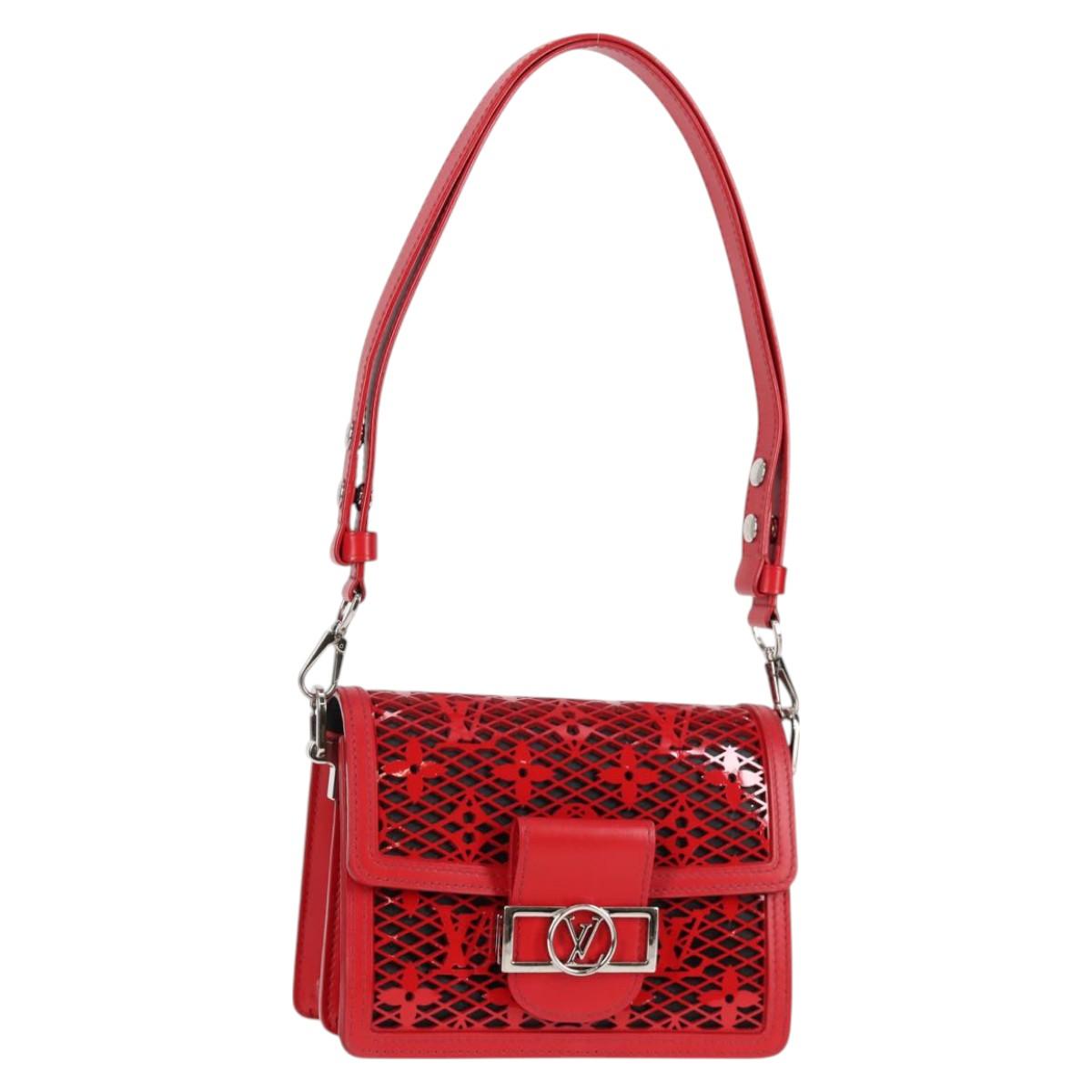 LOUIS VUITTON Monogram Lace Dauphine Mini Shoulder Bag Red M20359 127494M