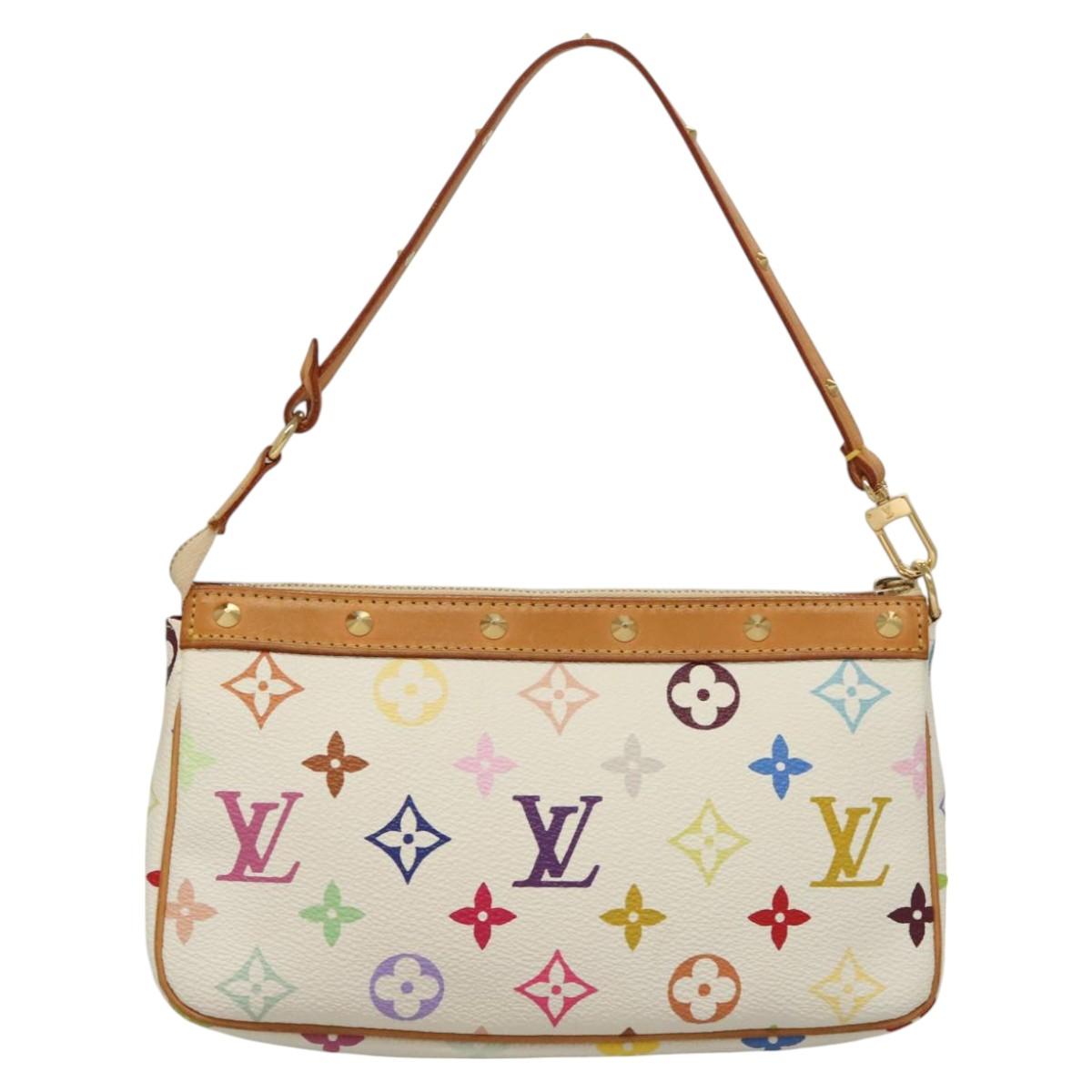 LOUIS VUITTON Multicolor Pochette Accessoires Pouch White M92649 LV 127635V