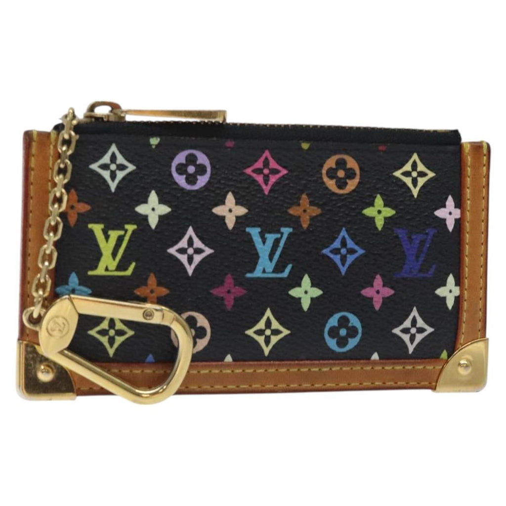 LOUIS VUITTON Multicolor Pochette Cles Coin Purse Black M13664 LV 127749