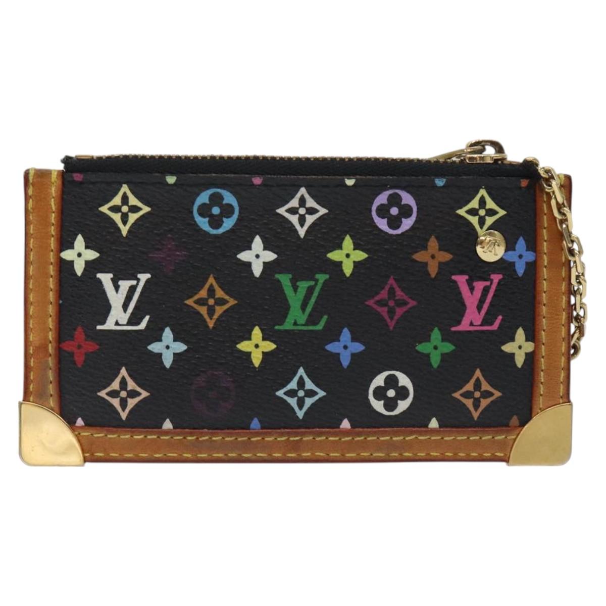 LOUIS VUITTON Multicolor Pochette Cles Coin Purse Black M13664 LV 127749