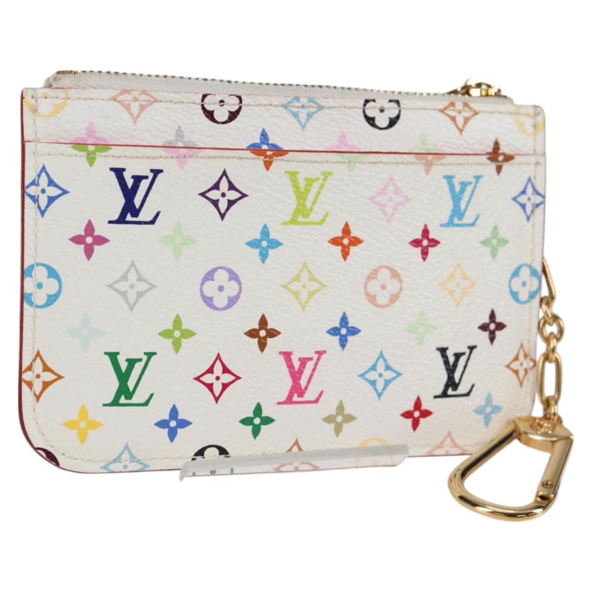 LOUIS VUITTON Monogram Multicolor Pochette Cles NM White M93734 LV 127792V
