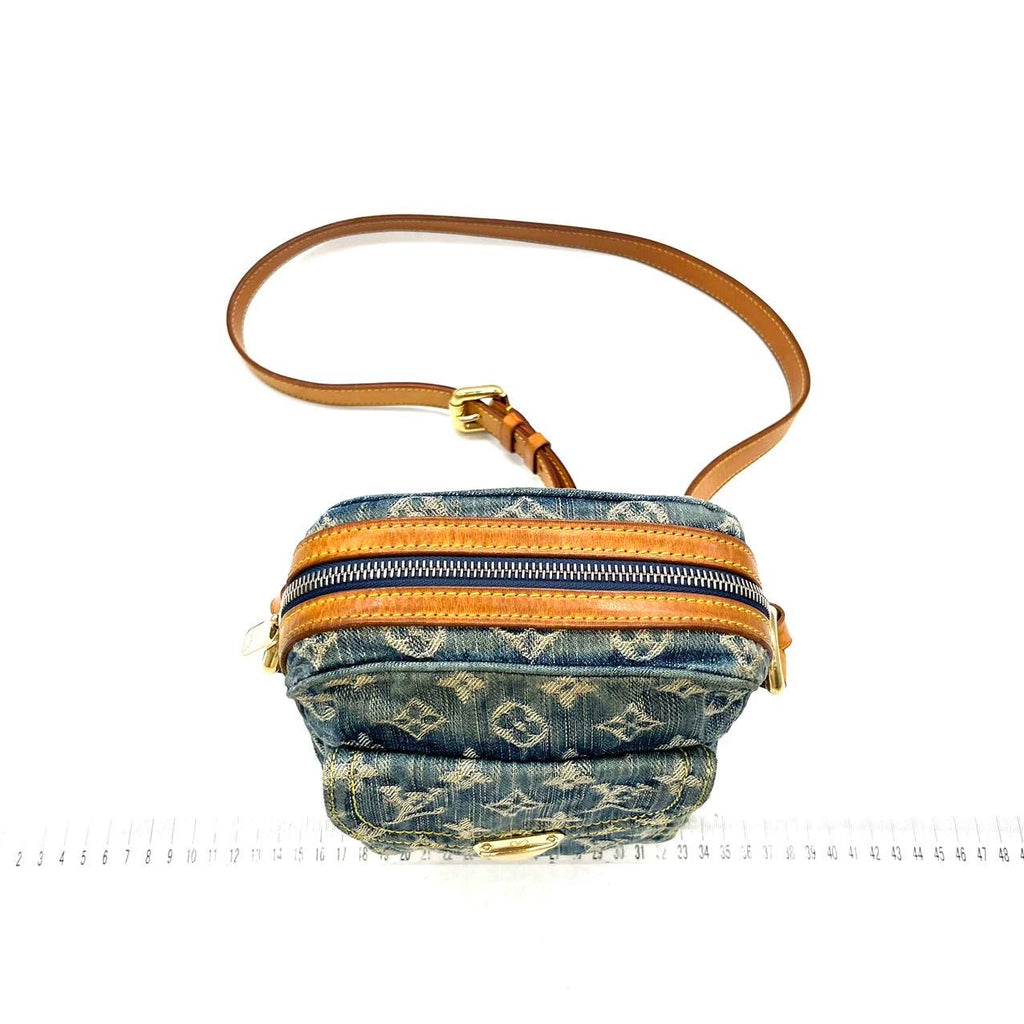Louis Vuitton Monogram Denim Camera Crossbody Bag Blue