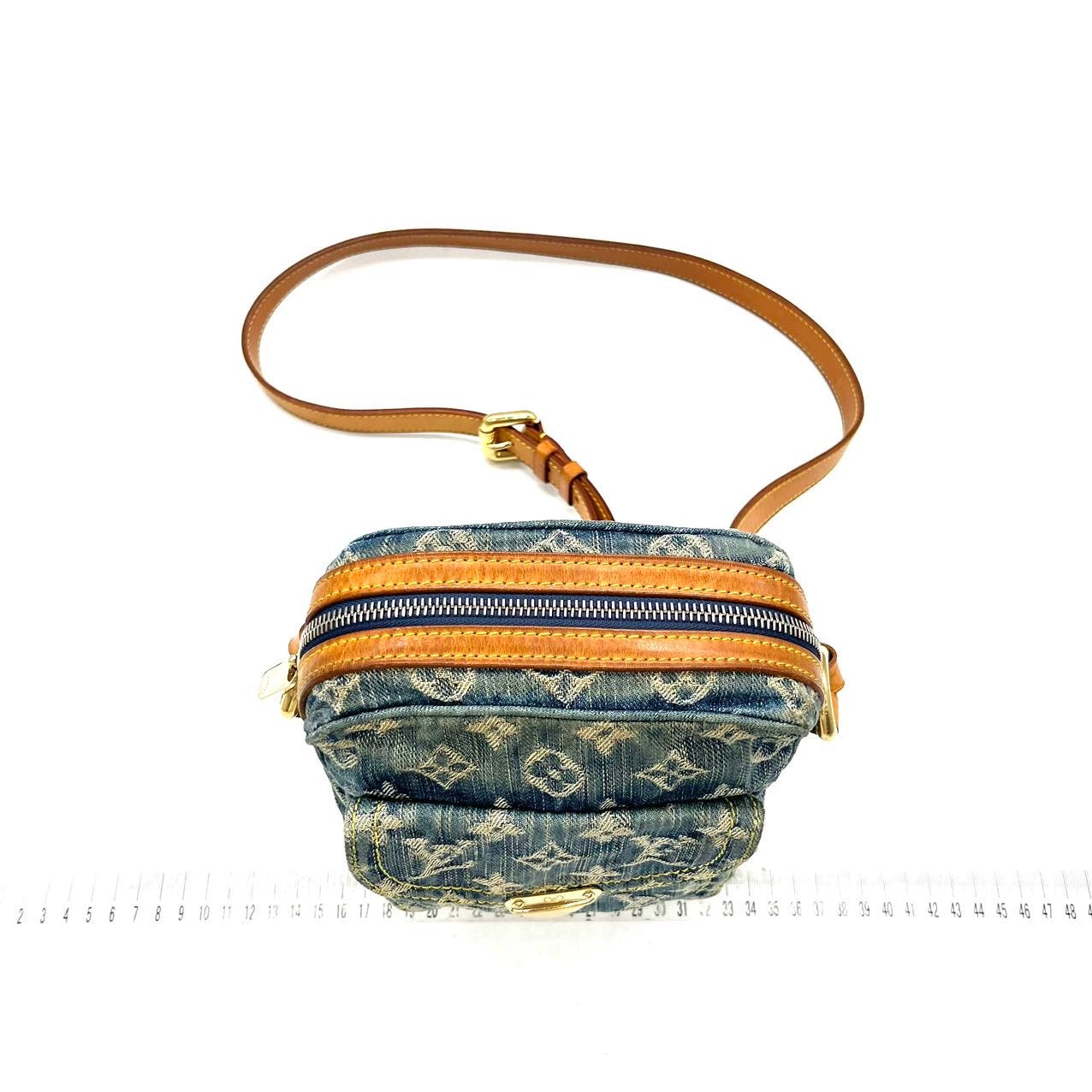 Louis Vuitton Monogram Denim Camera Crossbody Bag Blue