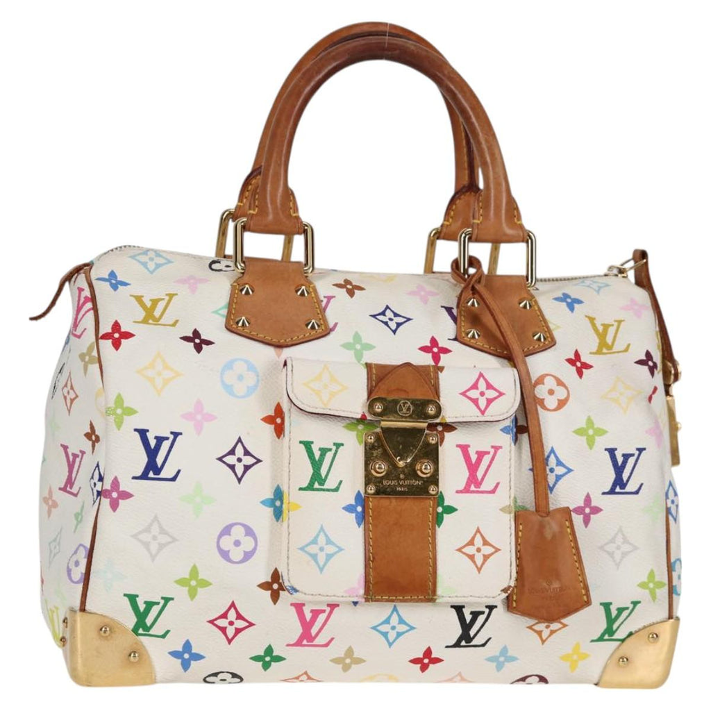 LOUIS VUITTON Monogram Multicolor Speedy 30 Hand Bag White M92643 128093V
