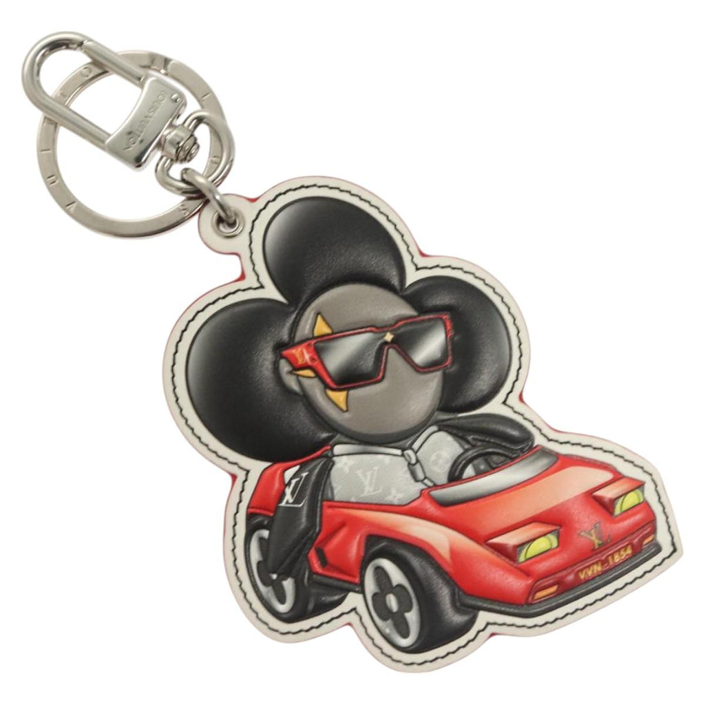 LOUIS VUITTON Sporty Car Vivienne Key Ring Leather Black M00960 LV 128266