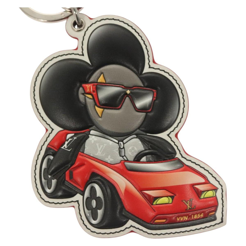 LOUIS VUITTON Sporty Car Vivienne Key Ring Leather Black M00960 LV 128266