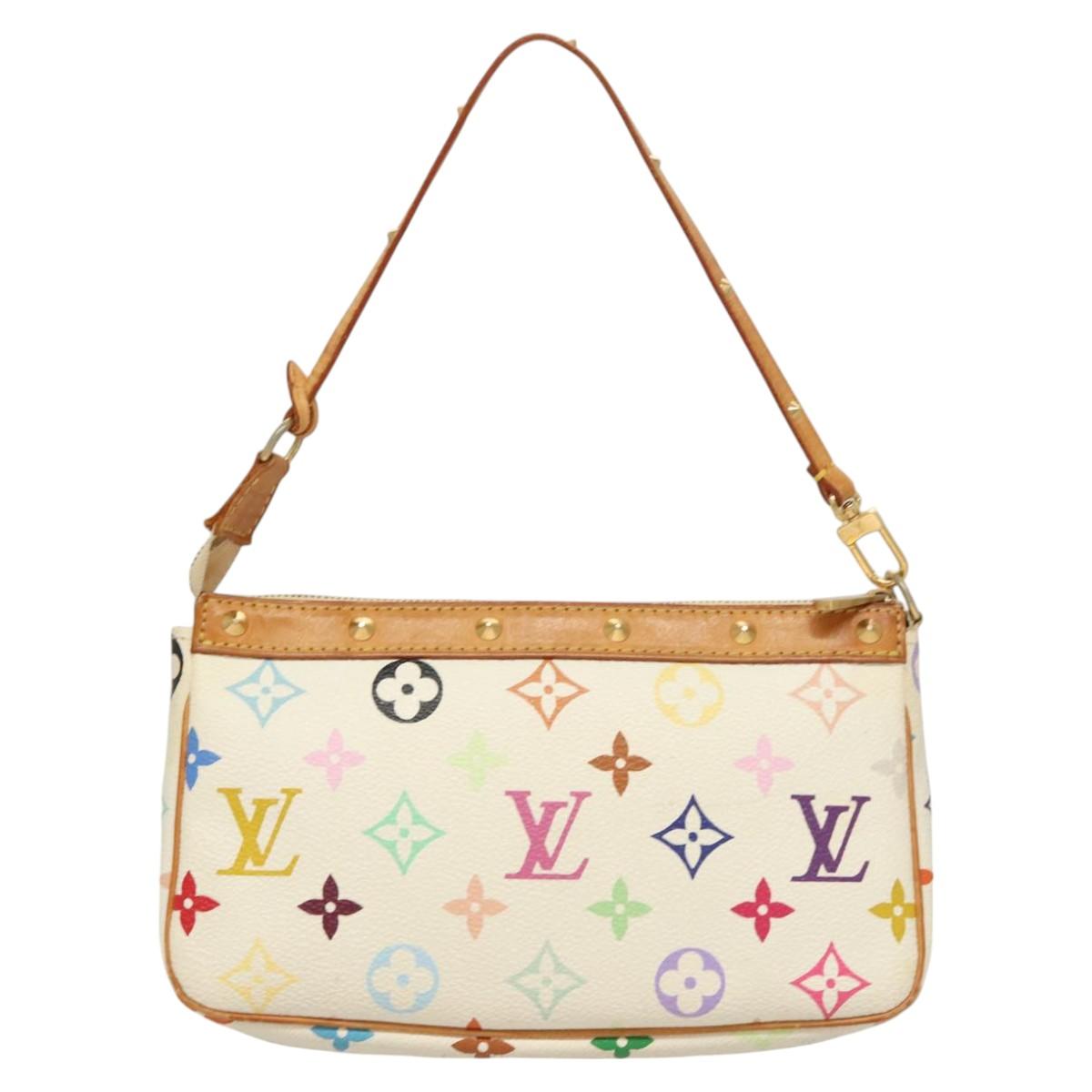 LOUIS VUITTON Multicolor Pochette Accessoires Pouch White M92649 LV 128470V