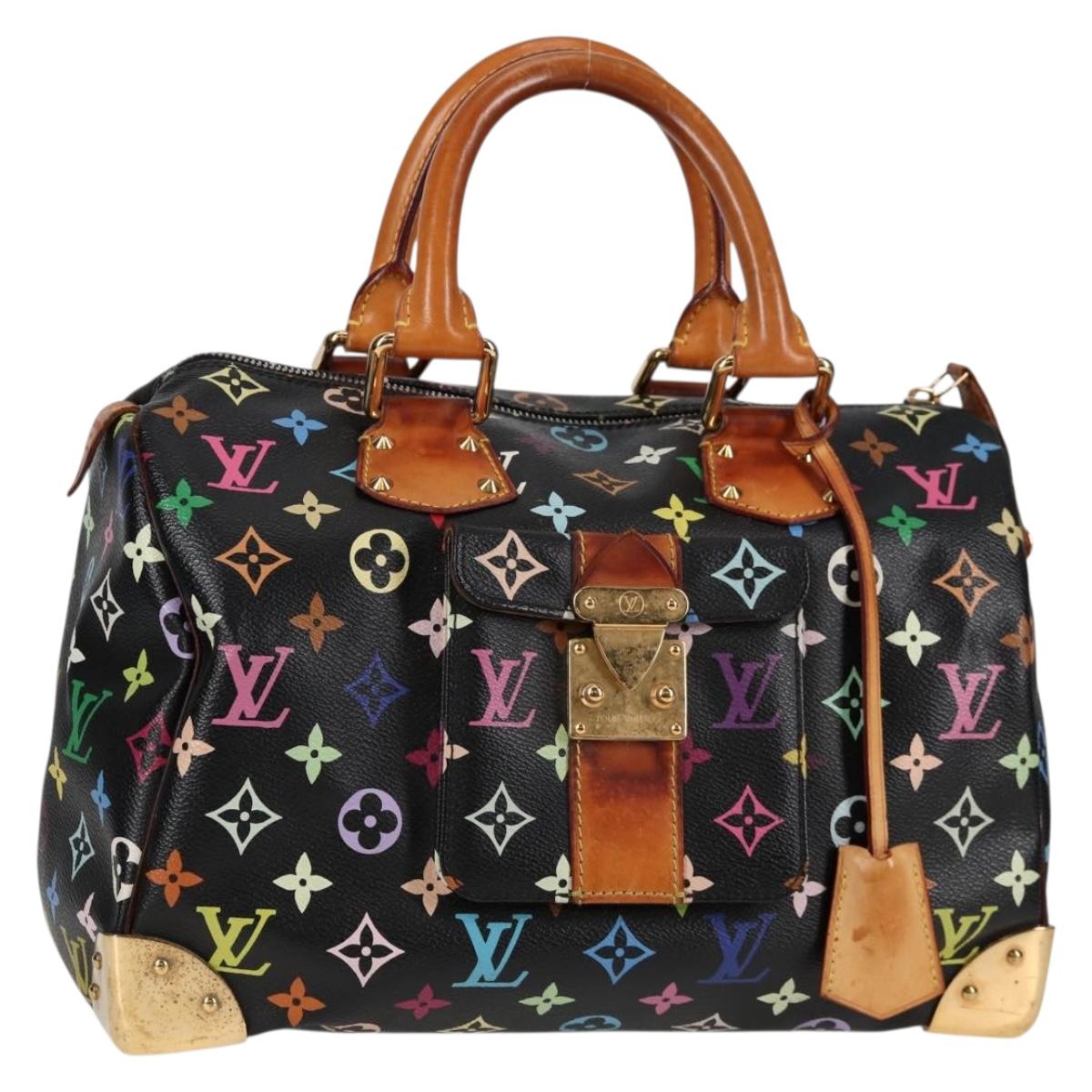 LOUIS VUITTON Monogram Multicolor Speedy 30 Hand Bag Black M92642 128485V