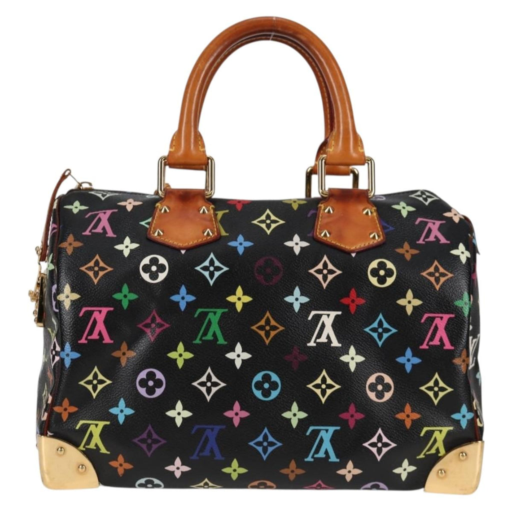 LOUIS VUITTON Monogram Multicolor Speedy 30 Hand Bag Black M92642 128485V