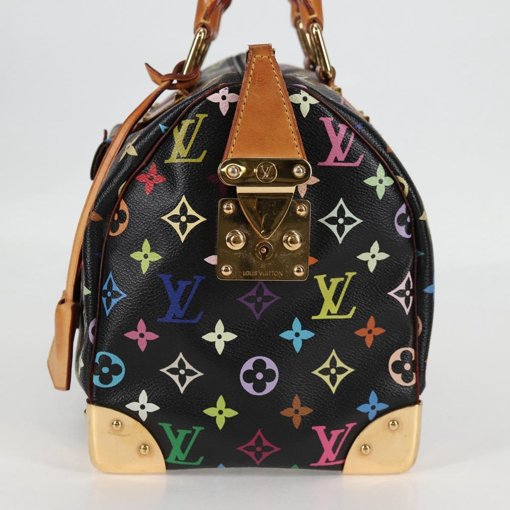 LOUIS VUITTON Monogram Multicolor Speedy 30 Hand Bag Black M92642 128485V