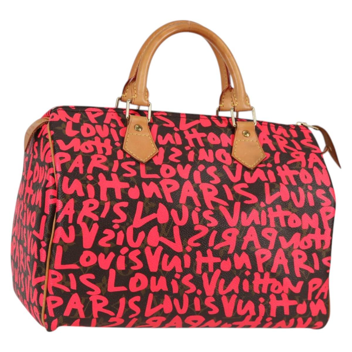 LOUIS VUITTON Monogram Graffiti Speedy 30 Hand Bag Pink M93704 LV 128854V