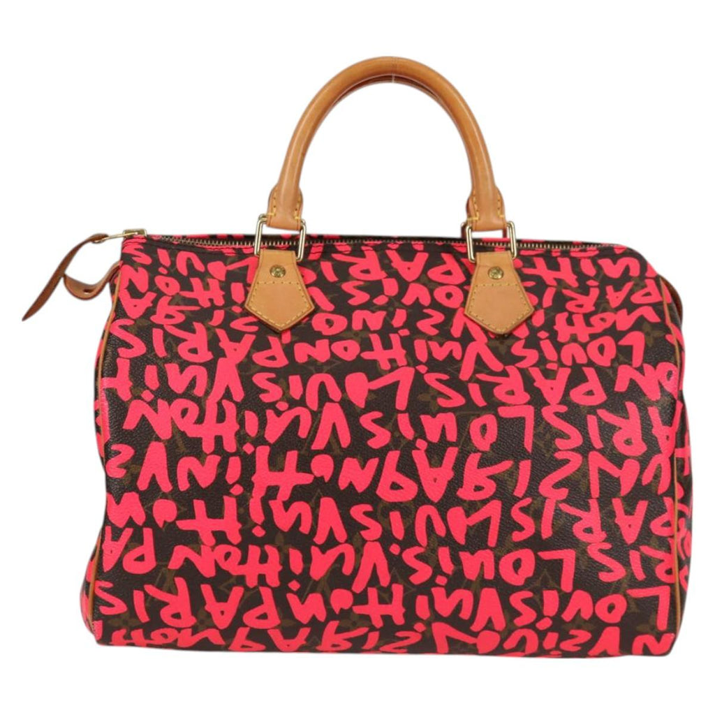 LOUIS VUITTON Monogram Graffiti Speedy 30 Hand Bag Pink M93704 LV 128854V