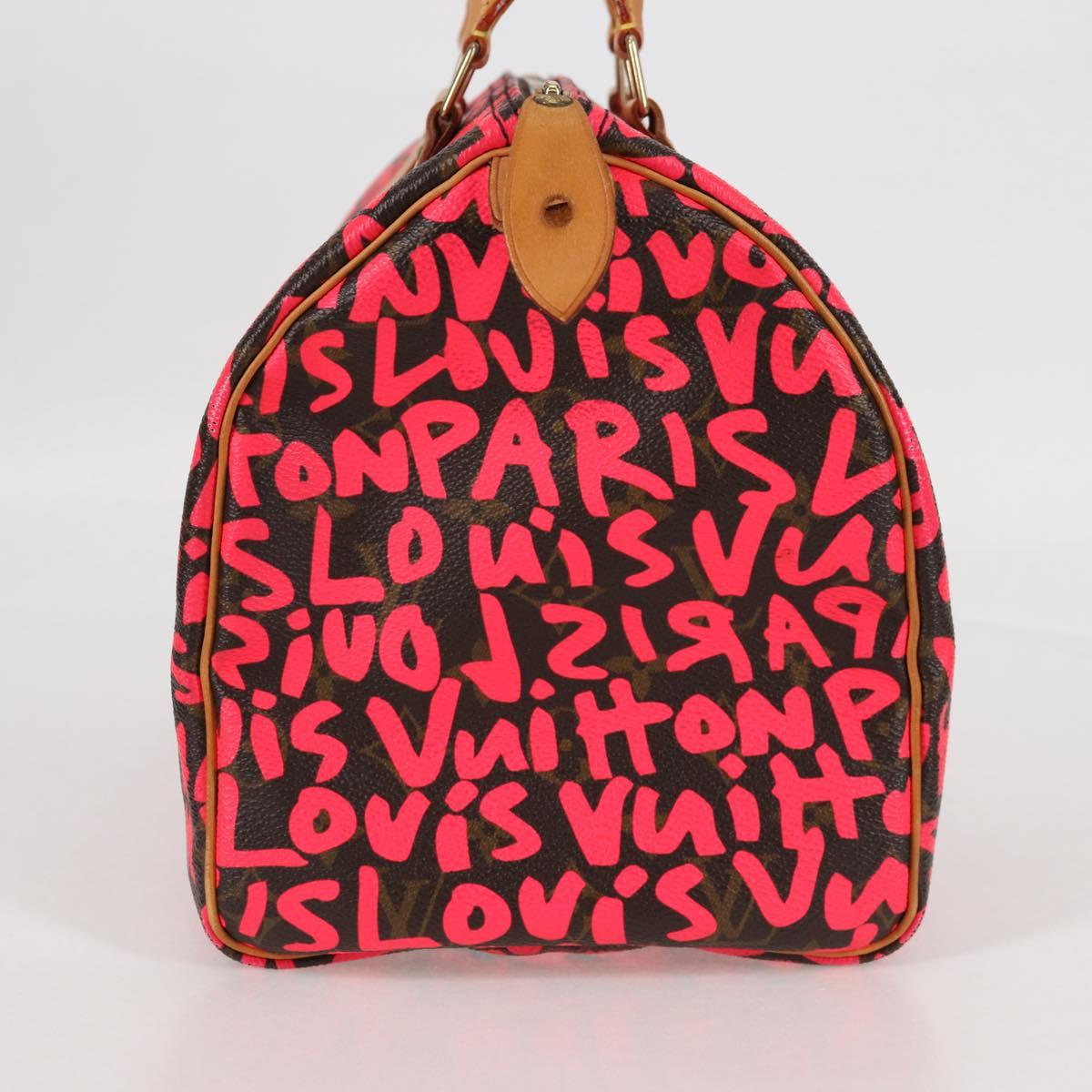LOUIS VUITTON Monogram Graffiti Speedy 30 Hand Bag Pink M93704 LV 128854V
