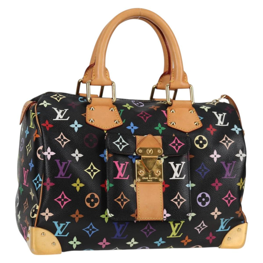 LOUIS VUITTON Monogram Multicolor Speedy 30 Hand Bag Black M92642 128856V