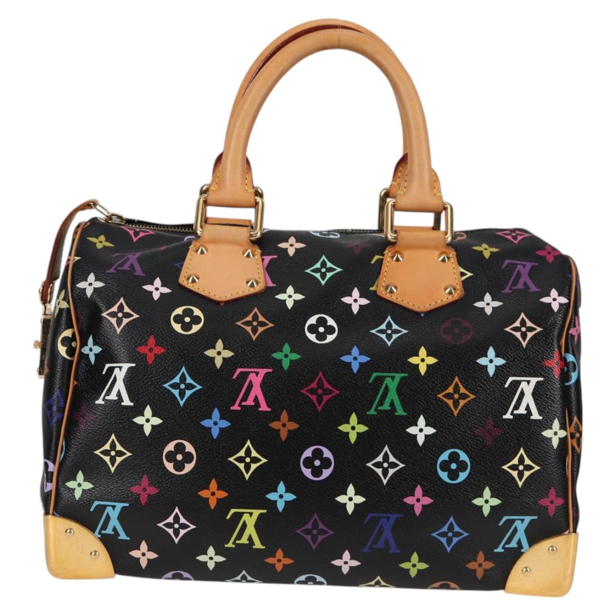 LOUIS VUITTON Monogram Multicolor Speedy 30 Hand Bag Black M92642 128856V