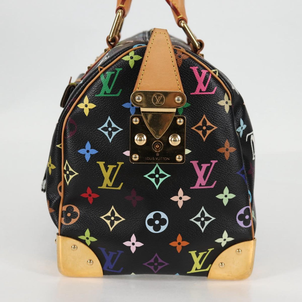 LOUIS VUITTON Monogram Multicolor Speedy 30 Hand Bag Black M92642 128856V