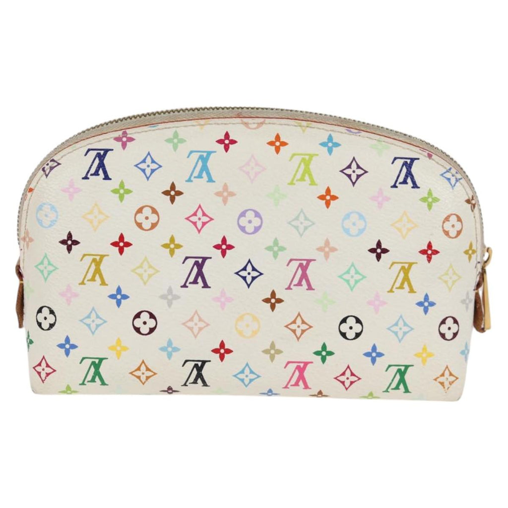 LOUIS VUITTON Multicolor Pochette Cosmetic PM Pouch White M47354 LV 128864V