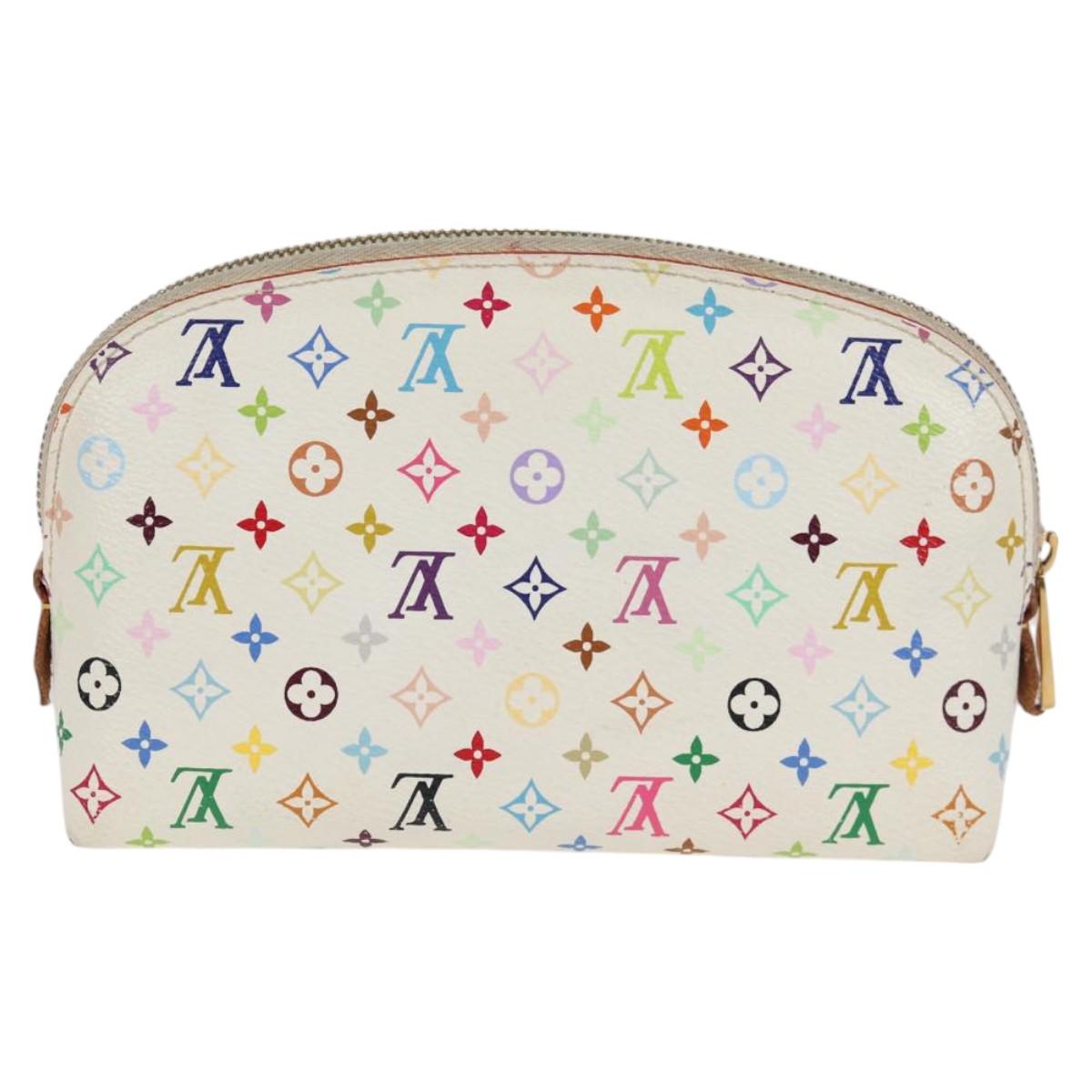 LOUIS VUITTON Multicolor Pochette Cosmetic PM Pouch White M47354 LV 128864V
