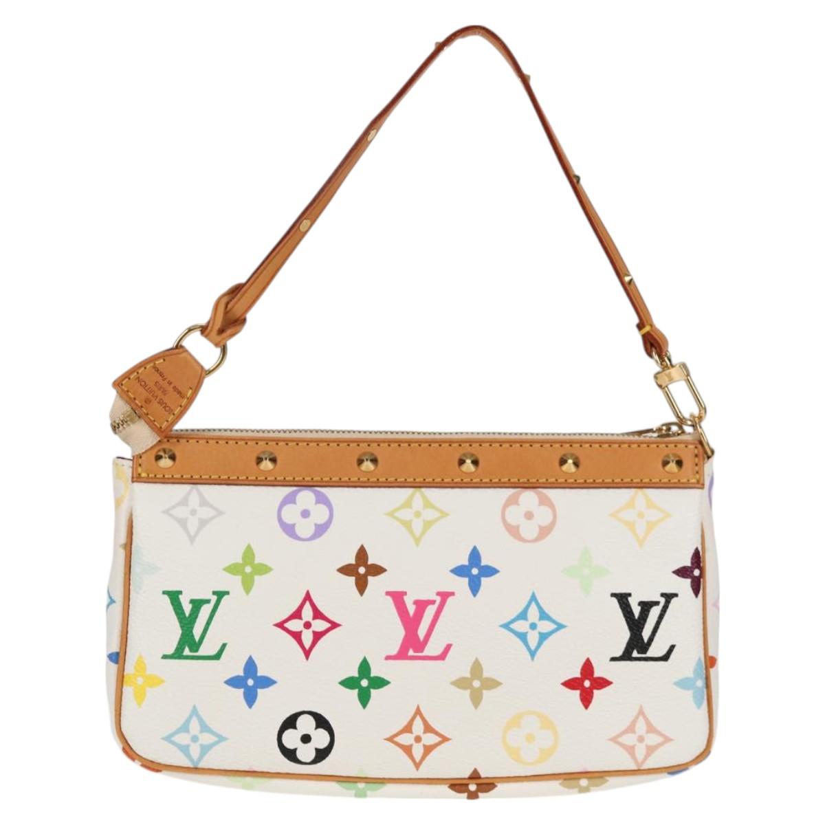 LOUIS VUITTON Multicolor Pochette Accessoires Pouch White M92649 LV 129011V