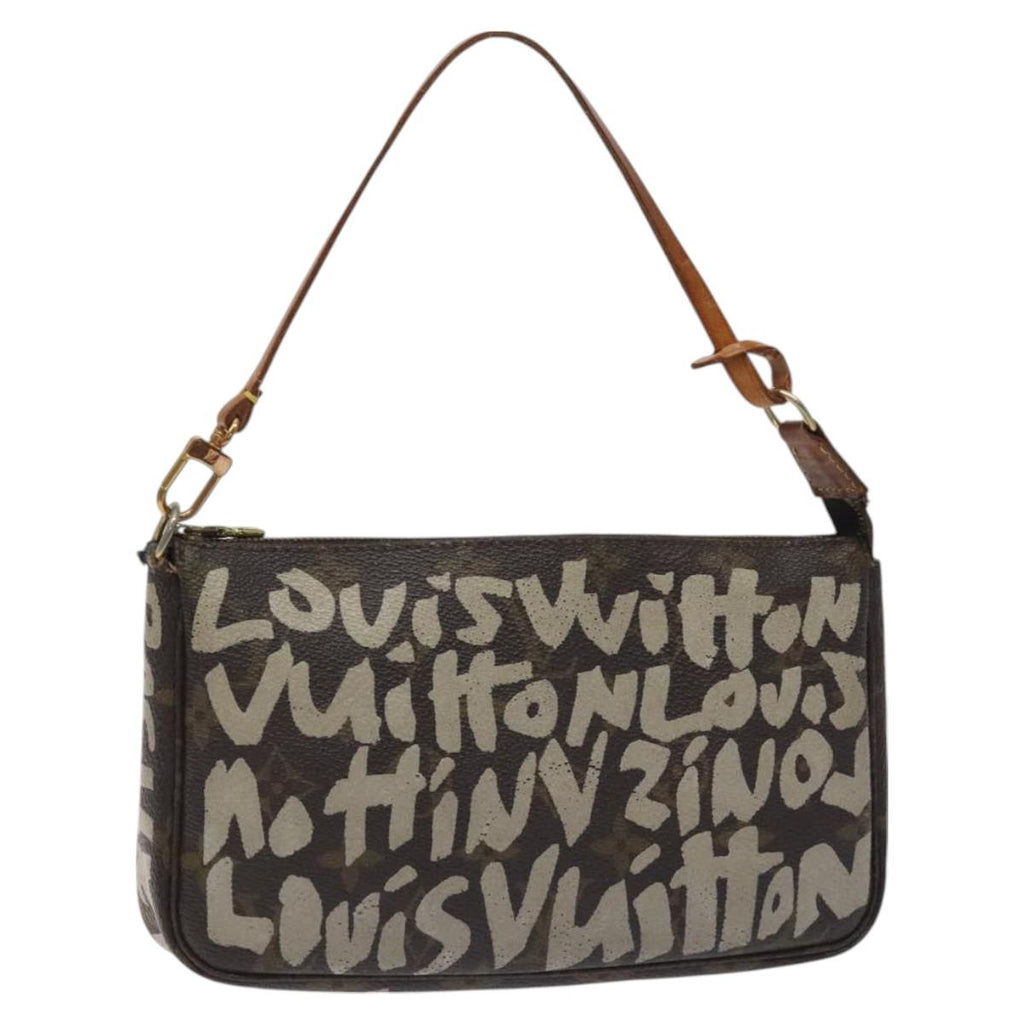 LOUIS VUITTON Monogram Graffiti Pochette Pouch Khaki M92191 LV 129823