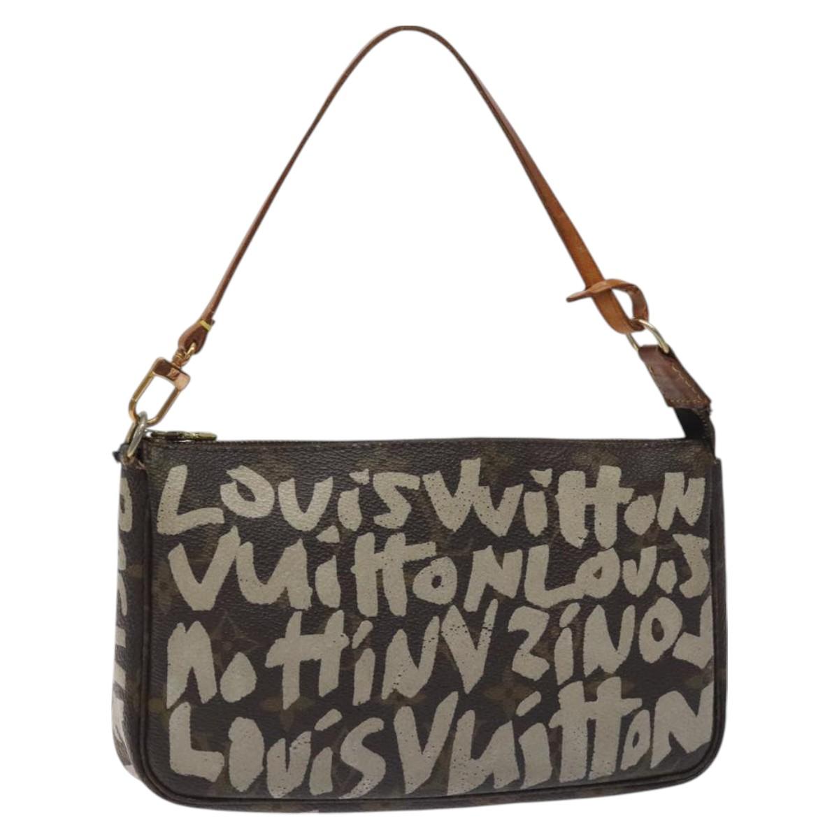 LOUIS VUITTON Monogram Graffiti Pochette Pouch Khaki M92191 LV 129823