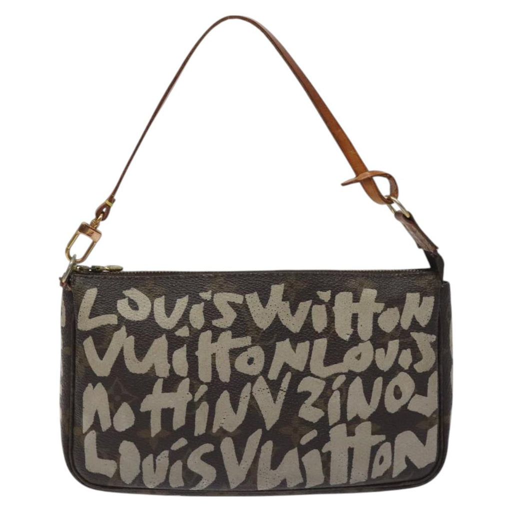 LOUIS VUITTON Monogram Graffiti Pochette Pouch Khaki M92191 LV 129823