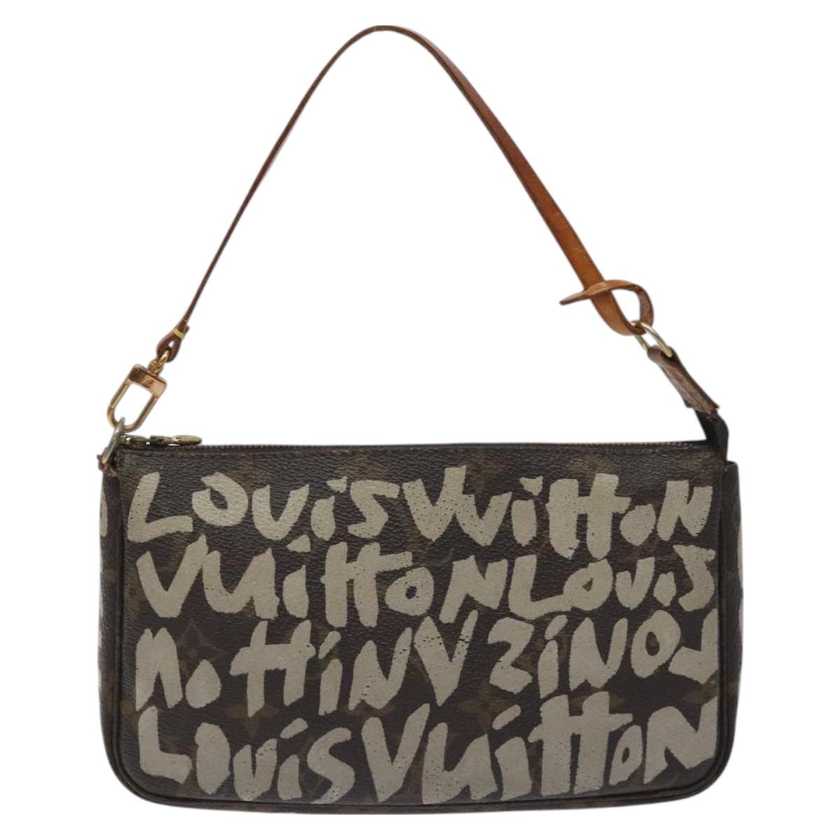 LOUIS VUITTON Monogram Graffiti Pochette Pouch Khaki M92191 LV 129823