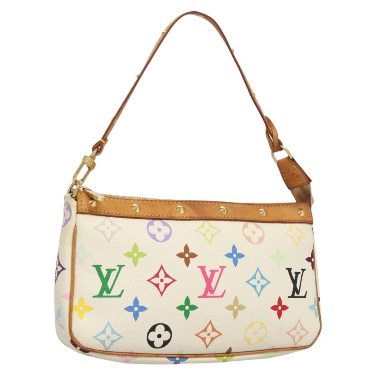 LOUIS VUITTON Multicolor Pochette Accessoires Pouch White M92649 LV 130060
