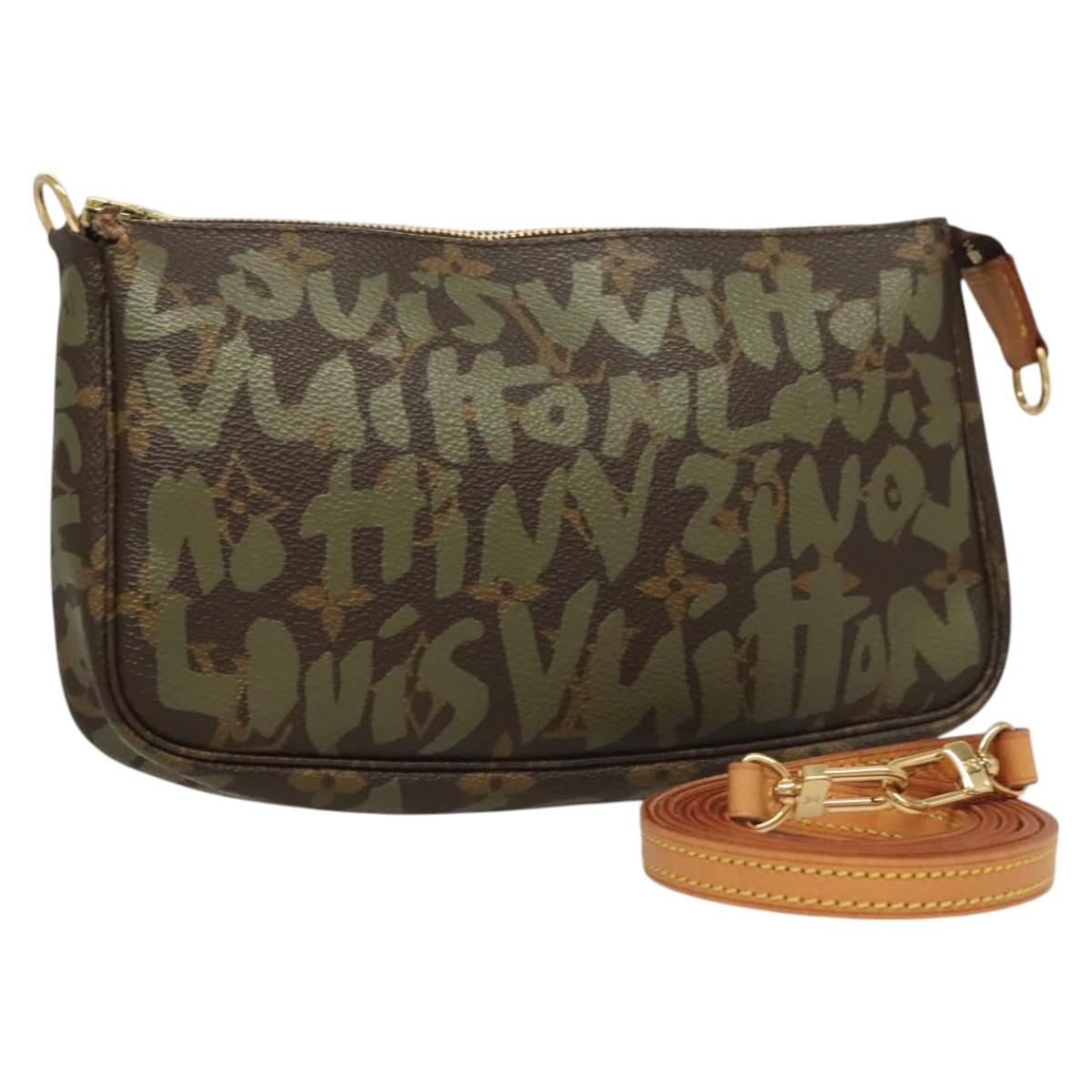 LOUIS VUITTON Monogram Graffiti Pochette Pouch Khaki M92191 LV 130061