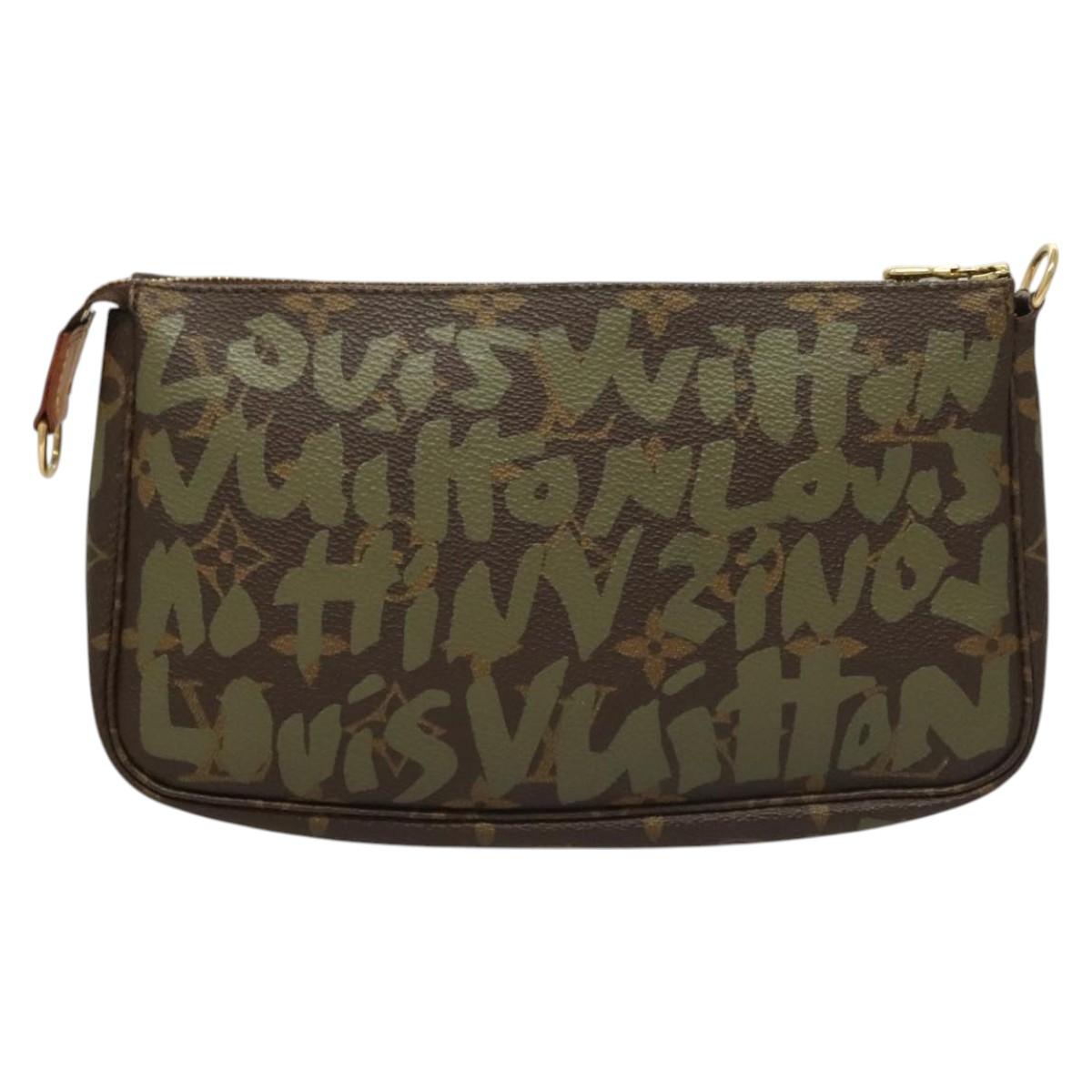 LOUIS VUITTON Monogram Graffiti Pochette Pouch Khaki M92191 LV 130061