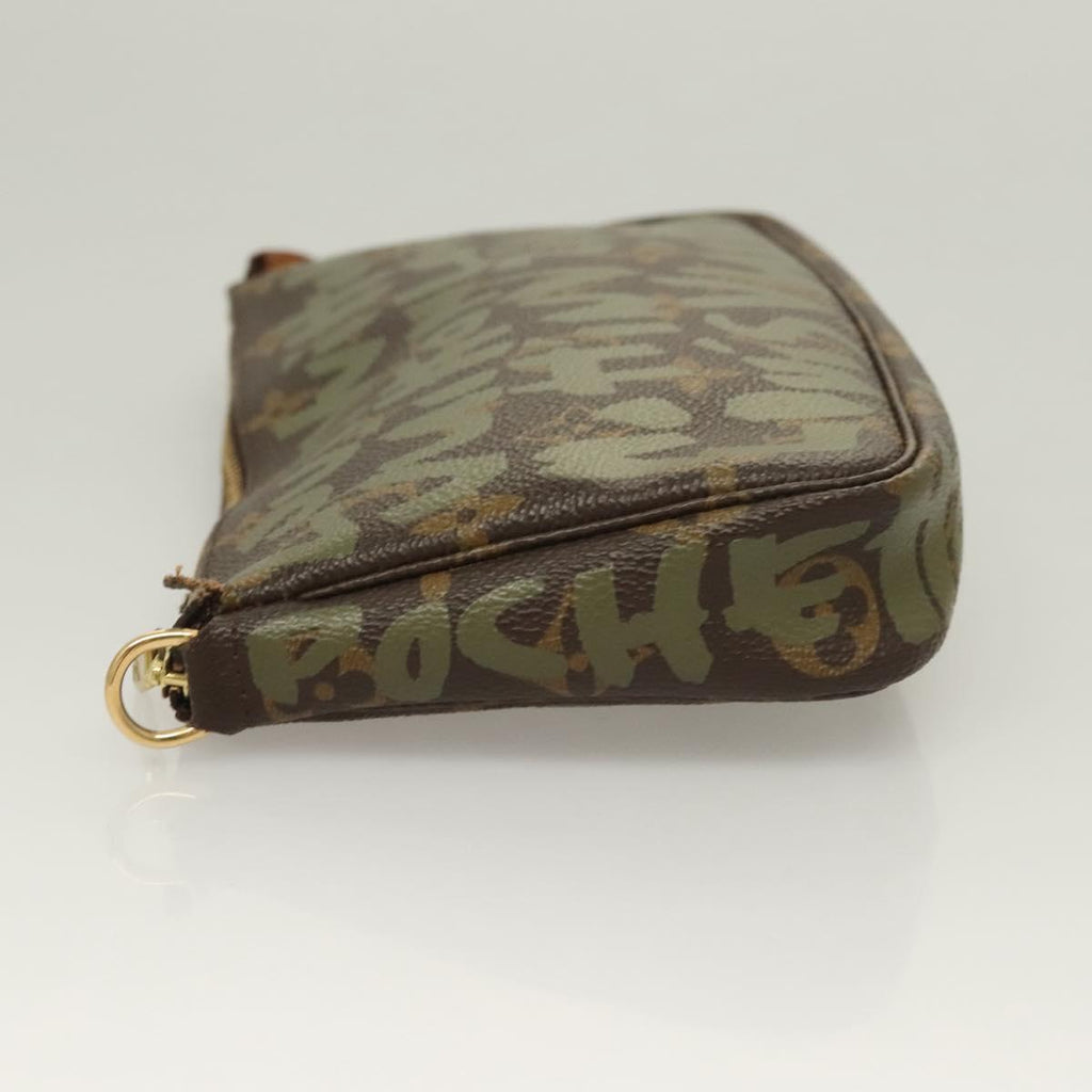 LOUIS VUITTON Monogram Graffiti Pochette Pouch Khaki M92191 LV 130061