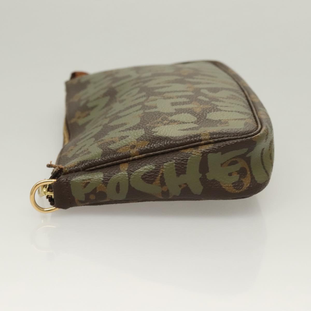 LOUIS VUITTON Monogram Graffiti Pochette Pouch Khaki M92191 LV 130061