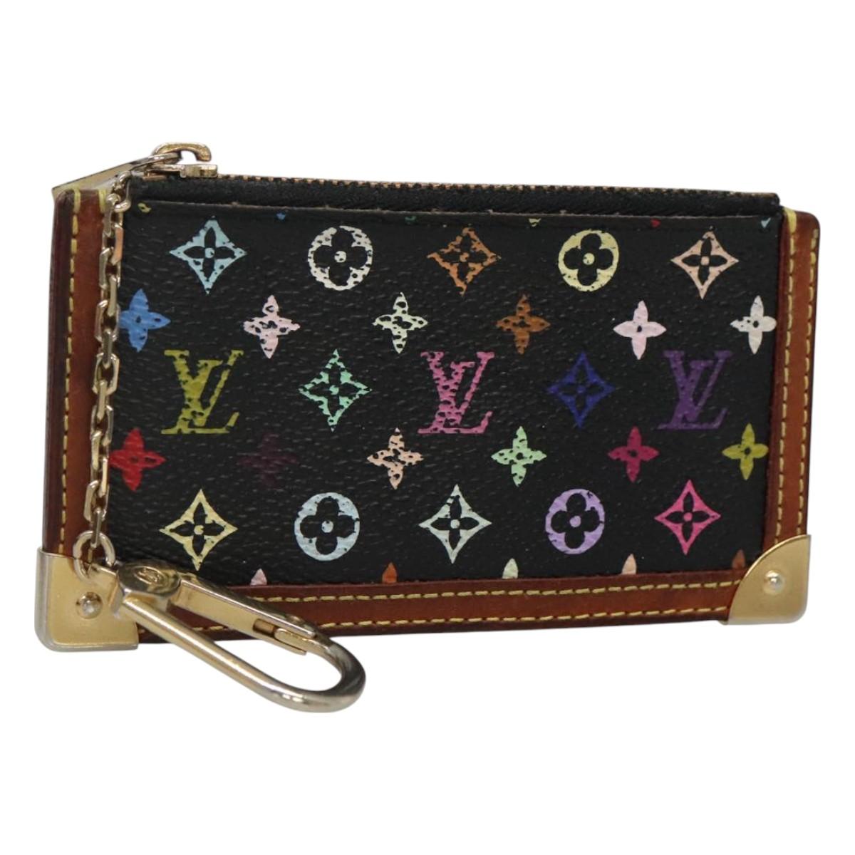 LOUIS VUITTON Multicolor Pochette Cles Coin Purse Black M13664 LV 130299