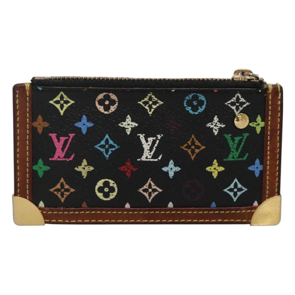 LOUIS VUITTON Multicolor Pochette Cles Coin Purse Black M13664 LV 130299