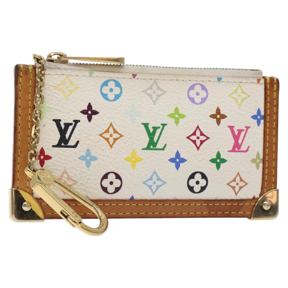 LOUIS VUITTON Monogram Multicolor Pochette Cles Purse White M92655 130593