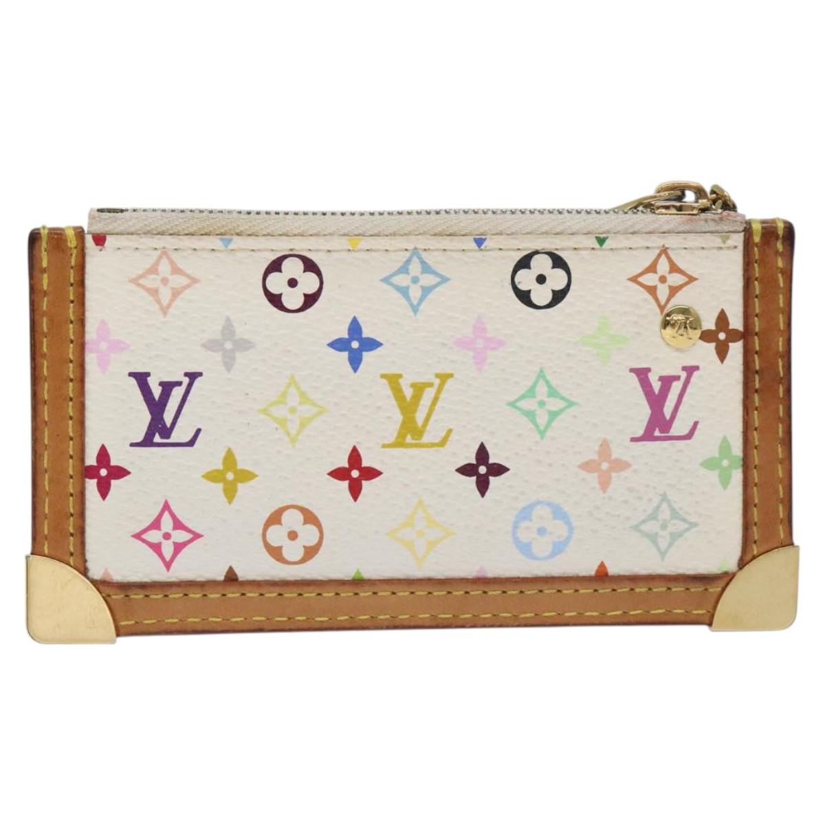 LOUIS VUITTON Monogram Multicolor Pochette Cles Purse White M92655 130593