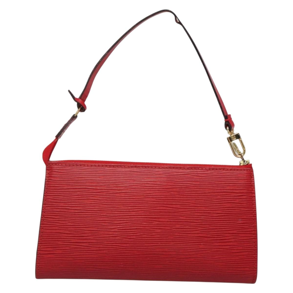 LOUIS VUITTON Epi Pochette Accessoires Pouch Red M52947 LV 130609