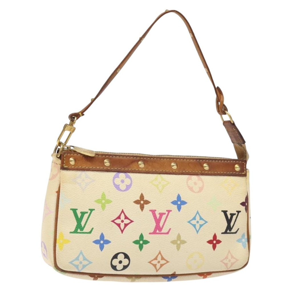 LOUIS VUITTON Multicolor Pochette Accessoires Pouch White M92649 LV 130665