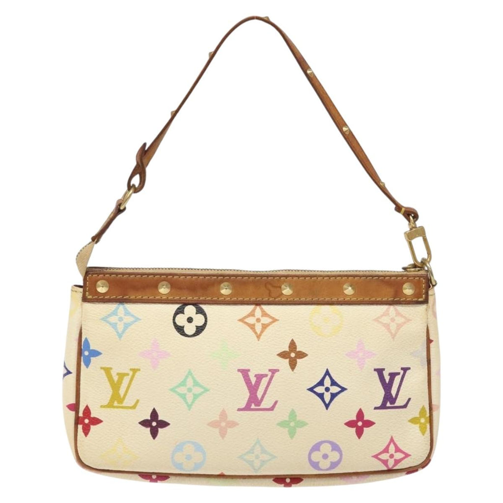 LOUIS VUITTON Multicolor Pochette Accessoires Pouch White M92649 LV 130665