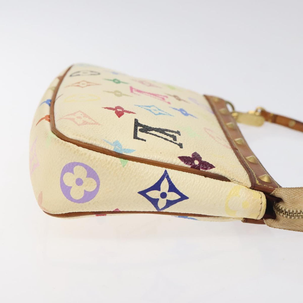 LOUIS VUITTON Multicolor Pochette Accessoires Pouch White M92649 LV 130665