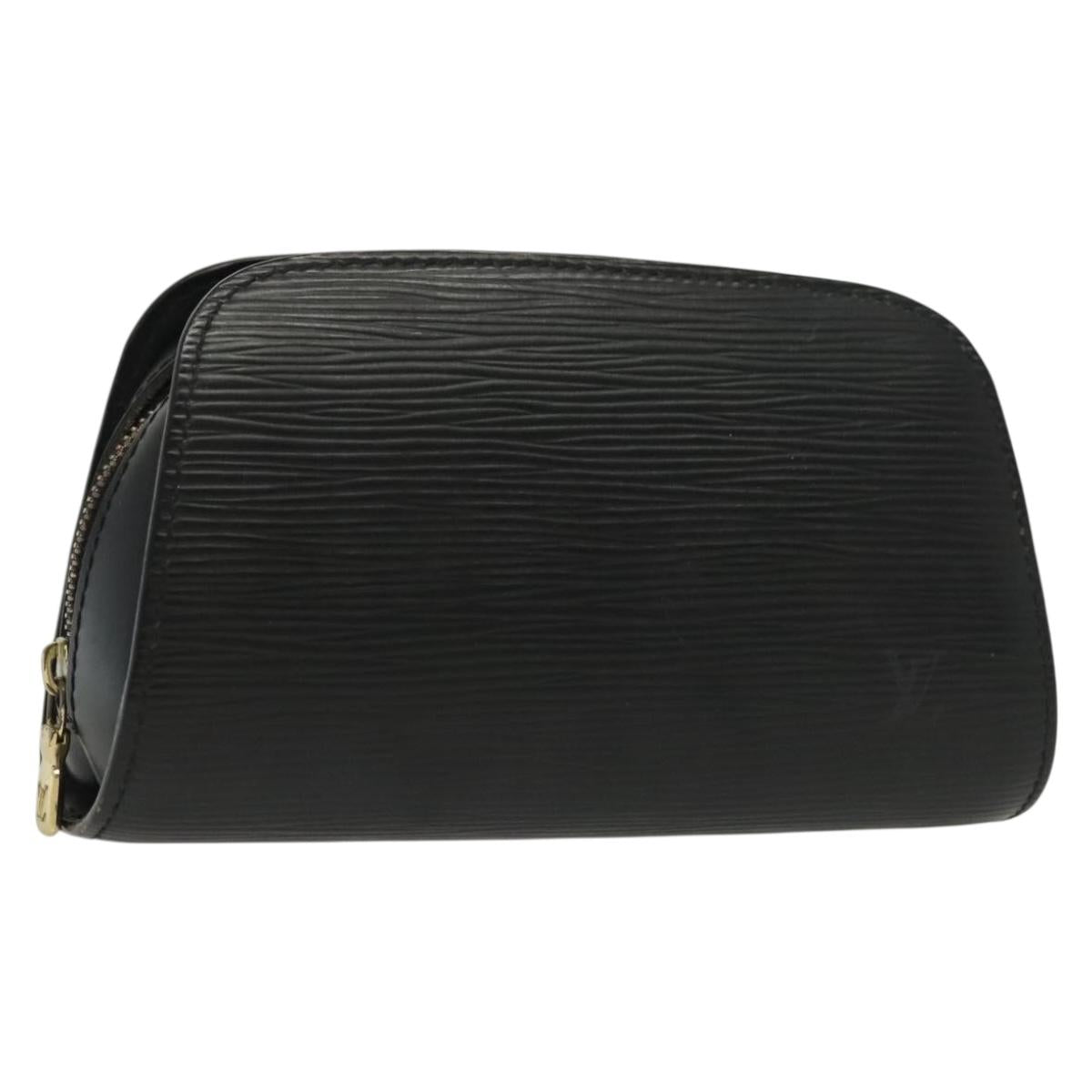 LOUIS VUITTON Epi Dauphine PM Pouch Black M48442 LV 130718