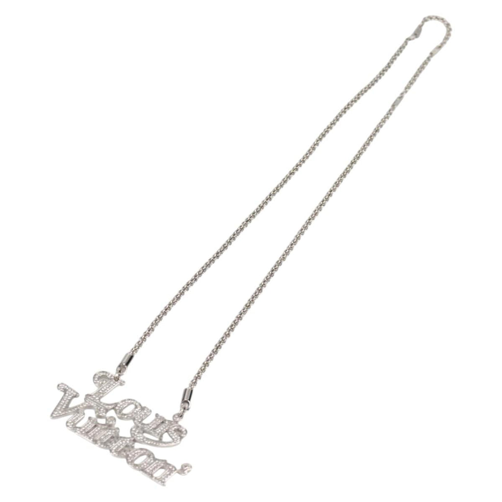LOUIS VUITTON Colliers Quard LV Strass Necklace metal Silver MP2691 130779A