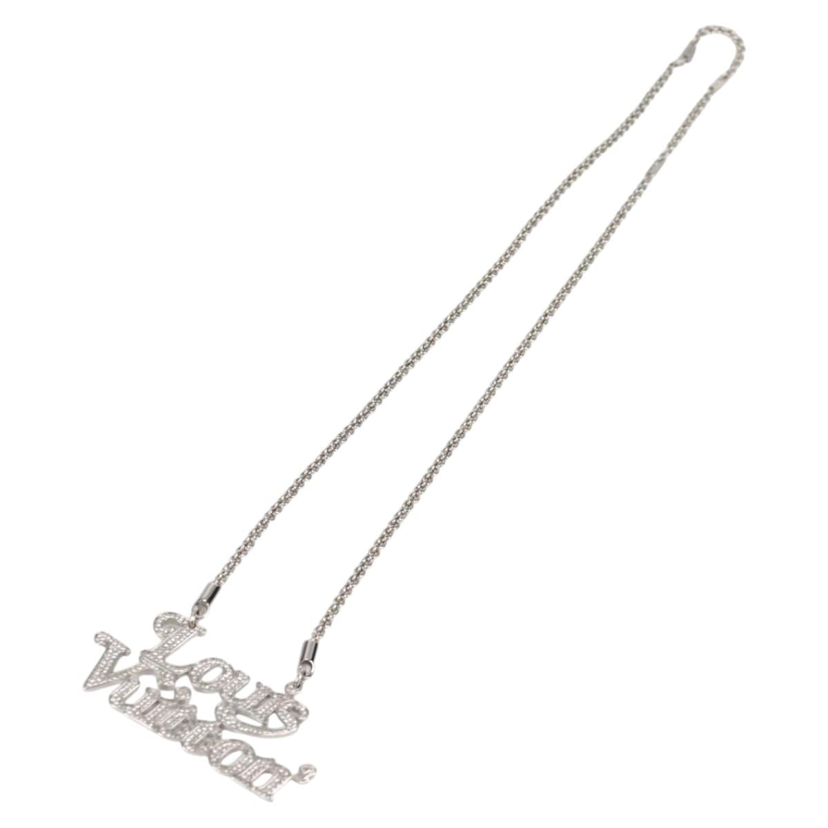 LOUIS VUITTON Colliers Quard LV Strass Necklace metal Silver MP2691 130779A