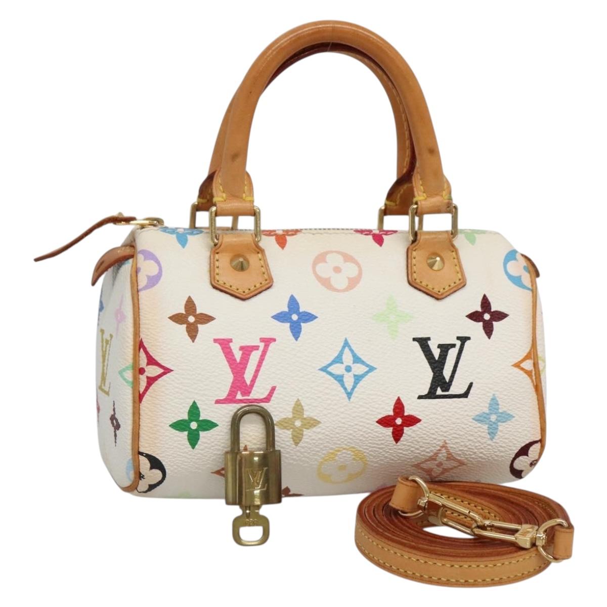 LOUIS VUITTON Monogram Multicolor Mini Speedy Hand Bag White M92645 131386V