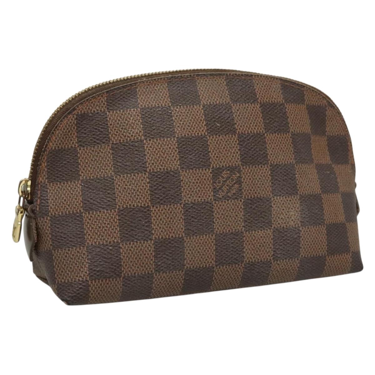 LOUIS VUITTON Damier Ebene Pochette Cosmetic PM Pouch N47516 LV 131456