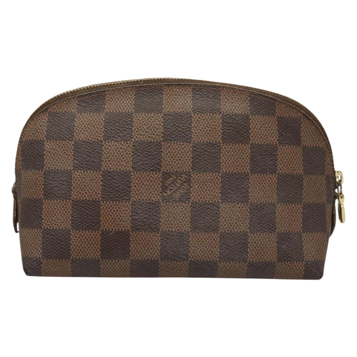 LOUIS VUITTON Damier Ebene Pochette Cosmetic PM Pouch N47516 LV 131456