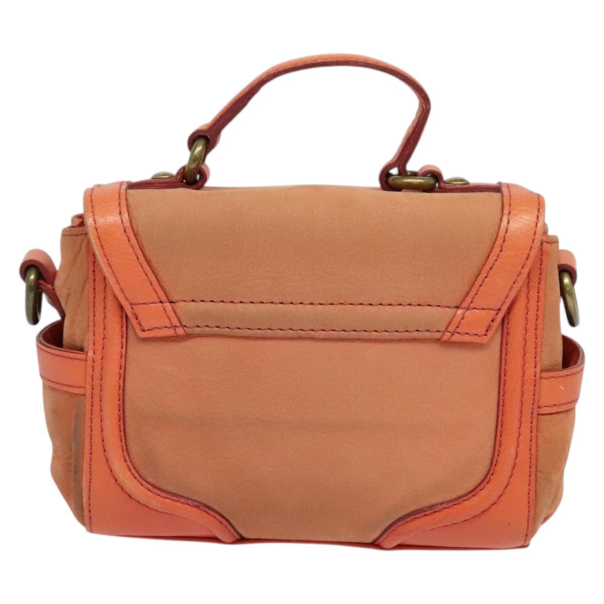 BURBERRY Blue Label Hand Bag Leather 2way Orange 131728