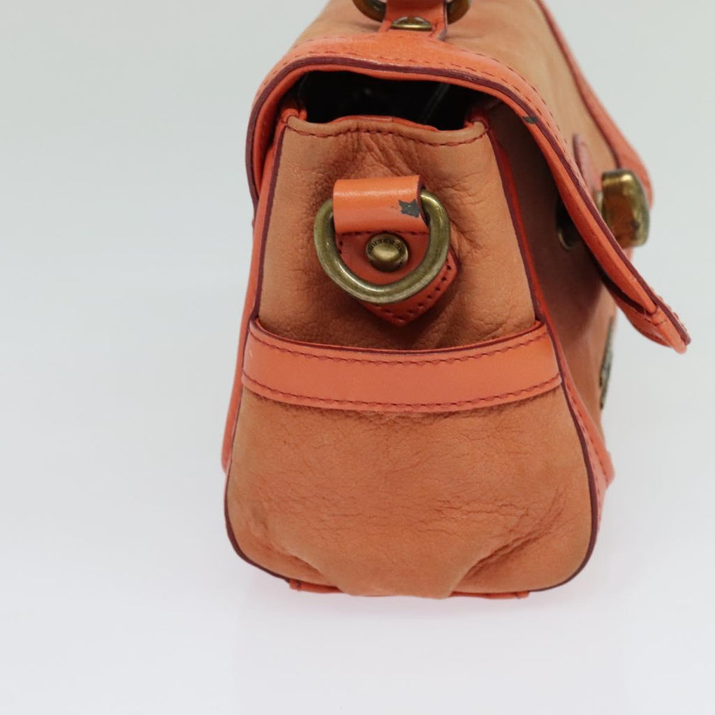BURBERRY Blue Label Hand Bag Leather 2way Orange 131728