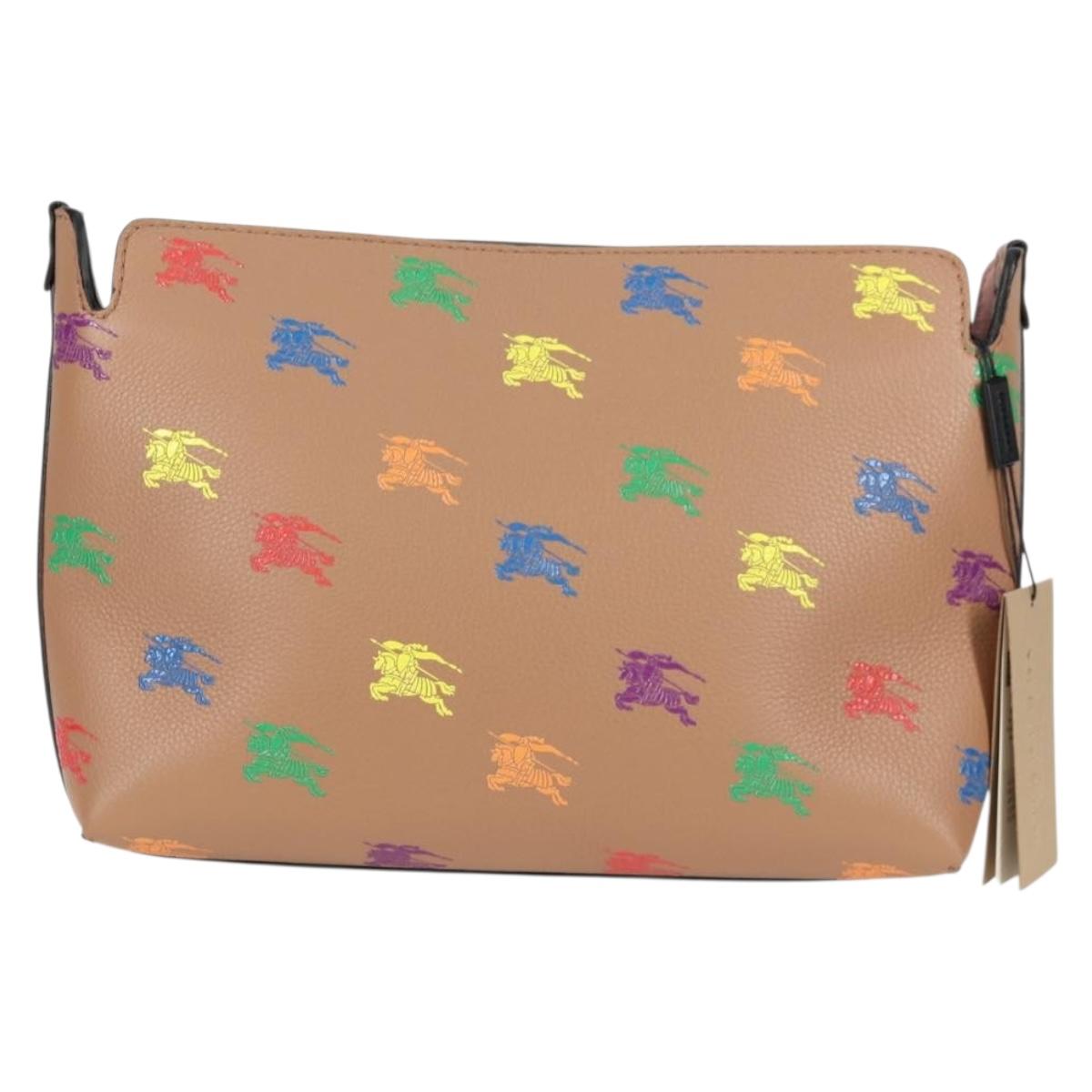 BURBERRY Clutch Bag Leather Brown Gold 131784M